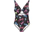 Barbie - Costume Da Bagno Con Logo Per Donna NS7154 (M) (Nero)
