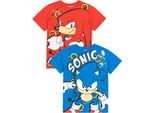 Sonic The Hedgehog - Maglietta Per Bambini (Confezione Da 2) NS7163 (116) (Rosso/Blu)