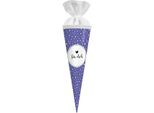 Sacchetto Regalo Goldbuch Cono Scuola A Pois Con Chiusura In Feltro 35 Cm Bianco