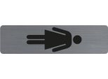 Cartello Informativo Exacompta Autoadesivo In Alluminio Look Ladies 16,5X4,4 Cm Grigio