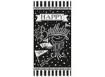 Amscan - Verticale - Bandiera "Buon Compleanno"" - Plastica SG23586 (Taglia Unica) (Nero/Bianco)"