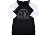 Ac/Dc - Maglietta "Hard As Rock"" Da Donna Con Maniche Raglan RO766 (Xs) (Nero/Bianco)"