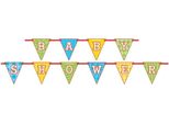Unique Party - Bandiere - Bunting, Baby Shower - Carta SG23573 (Taglia Unica) (Blu/Verde/Giallo)