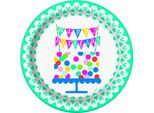 Unique Party - Torta - Piatto Per Feste, Compleanno 8-Pack - Carta SG23568 (Taglia Unica) (Colorato)