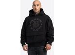 Herren Kapuzensweatshirt Oversize Mitchell Nero/Grigio M Benlee