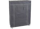 Excellent Houseware Mobiletto A 3 Ripiani, Poliestere, 60X30X80 Cm, Grigio