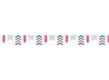 Unique Party - Bandiere A Pois E Chevron, Carta SG23605 (365,76 Cm) (Petrolio/Rosa/Verde)