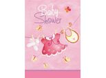 Unique Party - Inviti "Stendibiancheria"", Baby Shower 8-Pack - Cartoncino SG23891 (Taglia Unica) (Rosa)"