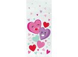 Unique Party - Sacchetti Per Feste In Cellophane Con Cuori Sorridenti Confezione Da 20 SG24005 (Taglia Unica) (Colorati)