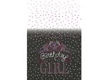 Unique Party - Tovaglia Per Festa "Birthday Girl"", Plastica SG24153 (Taglia Unica) (Nero/Bianco/Rosa)"