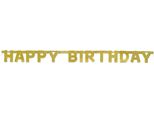 Unique Party - Lettere - Bandiera, Buon Compleanno - Plastica SG23955 (Taglia Unica) (Oro)