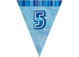 Unique Party - Bandiere Glitterate, Foil, 5° Compleanno SG23962 (Taglia Unica) (Blu)