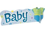 Unique Party - Modello A Punti - Decorazione Da Tavolo, Baby Shower SG23834 (Taglia Unica) (Blu)