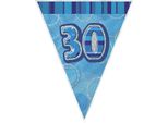 Unique Party - Bandiere Glitterate, Foil, 30° Compleanno SG23876 (Taglia Unica) (Blu/Argento)