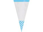 Amscan - Sacchetti Di Plastica A Cono Con Motivo A Pois Confezione Da 10 Pezzi SG24006 (Taglia Unica) (Blu Caraibico)