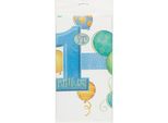 Unique Party - Palloncini - Tovaglia, Plastica, 1° Compleanno SG23899 (Taglia Unica) (Blu/Bianco)