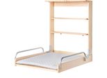 Porta-Fasciatoio Da Parete + Fasciatoio Roba Style Grigio - Fasciatoio Pieghevole E Salvaspazio Da Montare A Parete - Fasciatoio Con 2 Scomparti - Legno Naturale