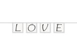Unique Party - Cuori - Bandiere "Love"" - Carta SG24232 (Taglia Unica) (Bianco/Nero/Grigio)"