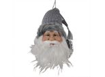 Targhetta Natalizia Clayre & Eef Babbo Natale 10X9X28 Cm Plastica Grigia