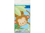 Unique Party - Scimmia - Tovaglia Per Festa, Plastica, Baby Shower SG25077 (Taglia Unica) (Bianco/Blu/Verde)