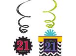 Amscan - Swirl - Decorazione Da Appendere, 21° Compleanno 2-Pack - Foglio, Plastica SG24907 (Taglia Unica) (Colorato)