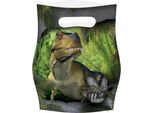 Amscan - Sacchetti Party "Dinosaur Attack"" Confezione Da 8 SG24912 (Taglia Unica) (Verde/Grigio)"