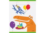 Unique Party - Sacchetti Per Feste A Forma Di Dinosauro In Confezione Da 8 SG24892 (Taglia Unica) (Colorato)