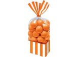 Amscan - Con Strisce Sacchetti In Cellophane Per Feste 10-Pack SG24403 (Taglia Unica) (Bianco/Arancio)