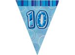 Unique Party - Bandiere Glitterate, Foil, 10° Compleanno SG24772 (Taglia Unica) (Blu)