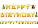 Creative Party - Bandiera "Camp Out"", Buon Compleanno - Carta SG25039 (Taglia Unica) (Giallo/Arancione/Verde)"