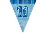 Unique Party - Bandiere Glitterate, Foil, 11° Compleanno SG24475 (Taglia Unica) (Blu)