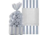 Amscan - Con Strisce Sacchetto Per Dolcetti 10-Pack SG24898 (Taglia Unica) (Argento)
