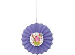 Unique Party - Candy - Decorazione A Ventaglio, Carta Velina SG24582 (Taglia Unica) (Viola/Bianco)