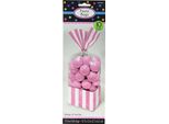 Amscan - Con Strisce Sacchetto Per Dolcetti 10-Pack SG24898 (Taglia Unica) (Rosa Chiaro)