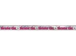 Unique Party - Con Strisce - Bandiera "Birthday Girl"", Foil SG24676 (Taglia Unica) (Rosa/Grigio)"