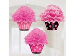 Amscan - Cupcake - Decorazione Da Appendere "Deluxe"" - Carta SG24977 (Taglia Unica) (Rosa/Nero)"