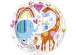 Unique Party - Zoo - Piatto Party, Baby Shower 8-Pack - Carta SG24917 (Taglia Unica) (Colorato)