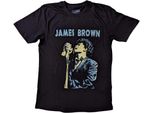 James Brown - Maglietta "Holding Mic"" Per Uomo/Donna Unisex RO5588 (M) (Nero)"