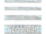 Unique Party - Bandiera "Its A Boy"", Foil, Baby Shower SG23379 (365,76 Cm) (Blu/Grigio/Bianco)"