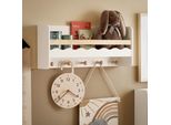 Sobuy Appendiabiti Per Bambini Con Ripiano Scaffale Per Bambini Scaffale Da Parete Scaffale Da Appendere Appendiabiti Da Parete Appendiabiti Per Bambini Bianco KMB78-W