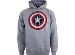Captain America - Felpa Con Cappuccio Da Uomo TV2176 (Xl) (Grigio Screziato)