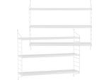 Mensola A Muro Modulare 'SträNgnäS' Set Di 2 In Acciaio 50 X 60 X 15 Cm Bianco