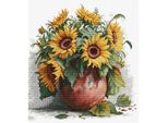 Luca-S Kit Per Ricamo A Punto Croce "I Girasoli"", Schema A Contare, 28X30Cm"