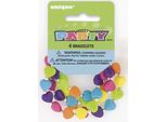 Unique Party - Bracciale A Cuore Confezione Da 4 SG25251 (Taglia Unica) (Viola/Verde/Blu/Rosa)