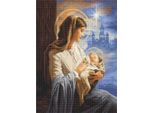 Luca-S Kit Per Ricamo A Punto Croce "Collezione Oro Maria Santissima E Il Bambino"", Schema A Contare, 29X40Cm"