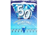 Amscan - Bandiere Glitterate, Foil, 50° SG25610 (Taglia Unica) (Blu/Argento)