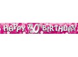 Amscan - Glitter - Bandiera, 30° Compleanno - Foil SG25819 (Taglia Unica) (Rosa/Argento)