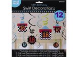 Amscan - Swirl - Decorazione "Celebrate"", 18° Compleanno Confezione Da 12 Pezzi - Foglio, Plastica SG25631 (Taglia Unica) (Colorato)"