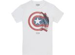Captain America - T-Shirt Da Uomo TV2235 (S) (Bianco)