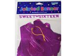 Creative Converting - Bandiera 16° Compleanno - Cartone, Foil SG25729 (Taglia Unica) (Rosa)